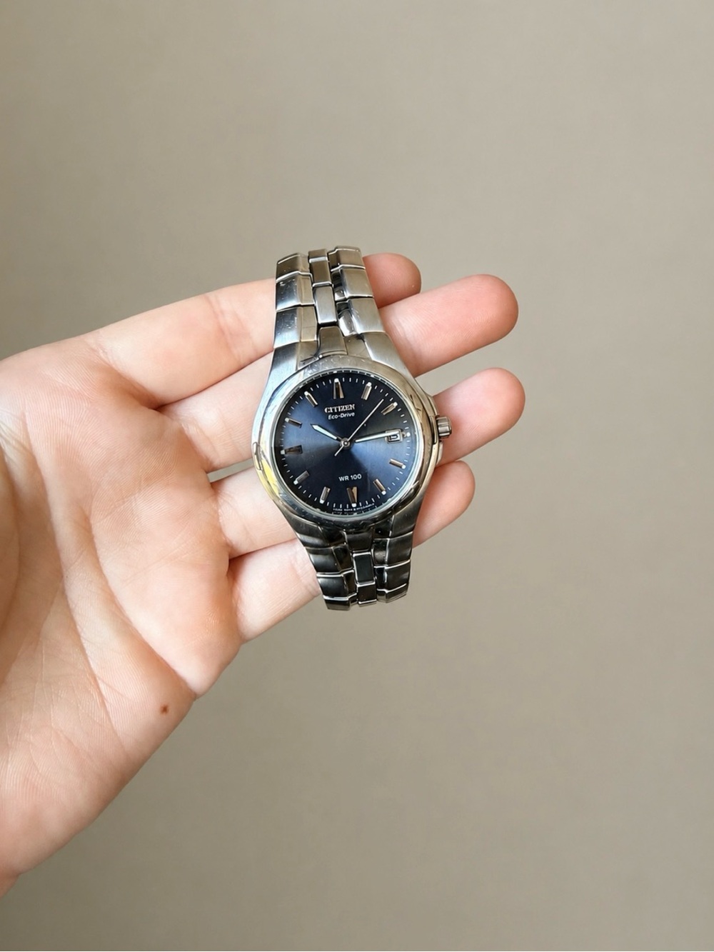 Citizen Stainless Steel Men's Watch with Deep Blue Dial